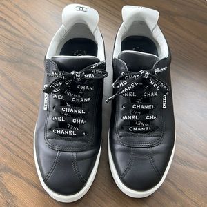 Chanel Black Leather Weekender Sneaker